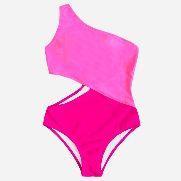 Other - New ✨ Pink One Shoulder Color Blocked Monokini